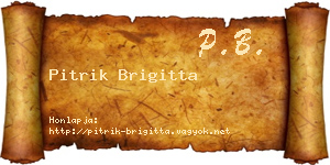 Pitrik Brigitta névjegykártya
